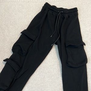 Miss Posh Black Women’s Cargo Sweatpants, Size Small